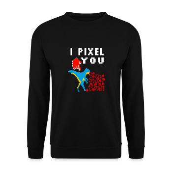 pixel - Unisex Sweatshirt - black - Front - Alina (178cm) & Michal (187cm)