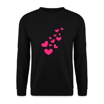 Little hearts heart pattern pink love gift - Unisex Sweatshirt - black - Front - Alina (178cm) & Michal (187cm)