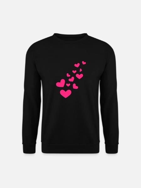 Herzchen Herz Muster Rosa Liebe Geschenk - Unisex Pullover - Schwarz