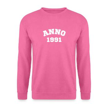 Anno 1991 Geburtstag Geburtsjahr - Unisex Pullover - Pink - Vorne