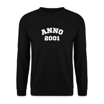 Anno 2001 Birthday Year of birth - Unisex Sweatshirt - black - Front - Alina (178cm) & Michal (187cm)