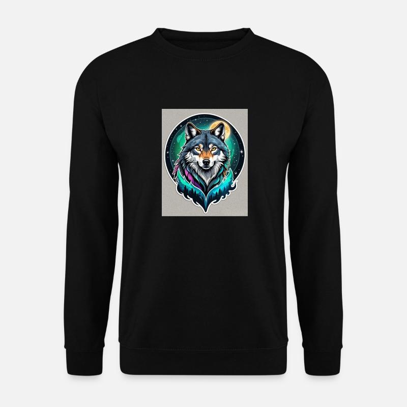 Wolf - Unisex Pullover - Schwarz