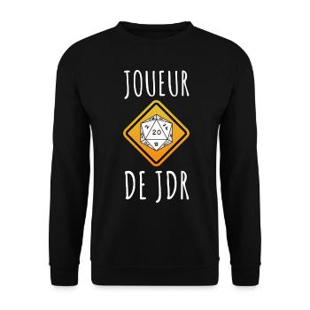 JOUEUR DE JDR JEU DE ROLE - Sweat-shirt Unisexe - noir - Devant - Alina (178cm) & Michal (187cm)