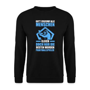 Paintball Sport Paintballspieler Geschenk - Unisex Pullover - Schwarz - Vorne - Alina (178cm) & Michal (187cm)