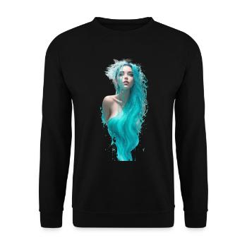 Portrait éthéré d’une femme eau F - Sweat-shirt Unisexe - noir - Devant - Alina (178cm) & Michal (187cm)