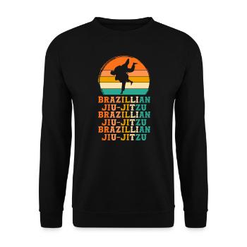 BJJ Retro-Design BJJ Geschenk - Unisex Pullover - Schwarz - Vorne - Alina (178cm) & Michal (187cm)