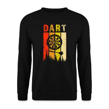 dart retro design dart Geschenk - Unisex Pullover - Schwarz - Vorne - Alina (178cm) & Michal (187cm)