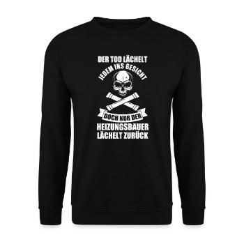 Heizungsbauer Beruf Heizungsinstallateur Geschenk - Unisex Pullover - Schwarz - Vorne - Alina (178cm) & Michal (187cm)