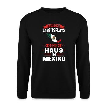Mexiko Flagge Mexikanisch Geschenk - Unisex Pullover - Schwarz - Vorne - Alina (178cm) & Michal (187cm)