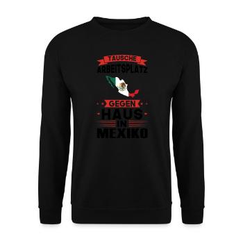 Mexiko Flagge Mexikanisch Geschenk - Unisex Pullover - Schwarz - Vorne - Alina (178cm) & Michal (187cm)