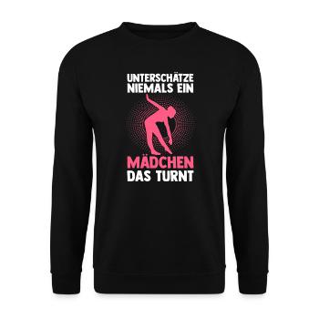 Turner Mädchen Akrobatik Geschenk - Unisex Pullover - Schwarz - Vorne - Alina (178cm) & Michal (187cm)
