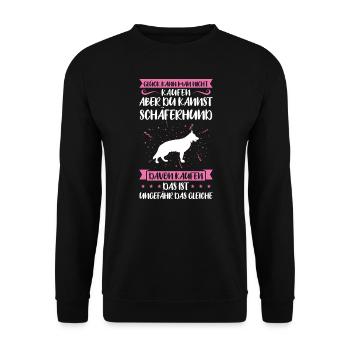 Schäferhund Hund Schäferhunde Geschenk - Unisex Pullover - Schwarz - Vorne - Alina (178cm) & Michal (187cm)