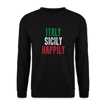 Italie Sicile Heureux - Sweat-shirt Unisexe - noir - Devant - Alina (178cm) & Michal (187cm)