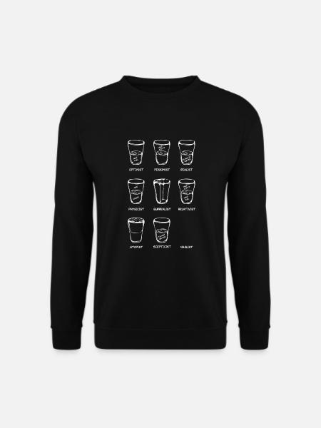 Point of View - Das Glas ist ... (Variante weiß) - Unisex Pullover - Schwarz