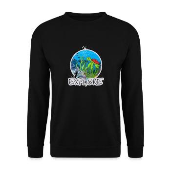 Unterwasserwelt Urlaubsmotiv für Taucher - Unisex Pullover - Schwarz - Vorne - Alina (178cm) & Michal (187cm)