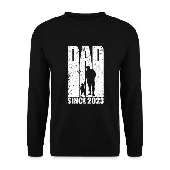 PAPA FÊTE DES PÈRES PAPA DEPUIS 2023 - Sweat-shirt Unisexe - noir - Devant - Alina (178cm) & Michal (187cm)