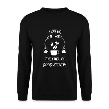 Café Espresso Café - Sweat-shirt Unisexe - noir - Devant - Alina (178cm) & Michal (187cm)