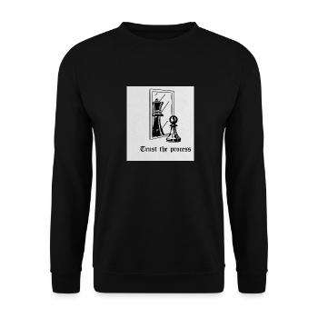 Trust the process - Unisex Pullover - Schwarz - Vorne - Alina (178cm) & Michal (187cm)