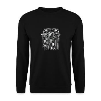 Shield of the Brave - Unisex Sweatshirt - black - Front - Alina (178cm) & Michal (187cm)
