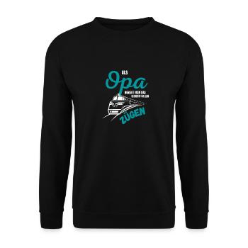 Modellbau Opa Zug spruch Geschenk Rentner - Unisex Pullover - Schwarz - Vorne - Alina (178cm) & Michal (187cm)