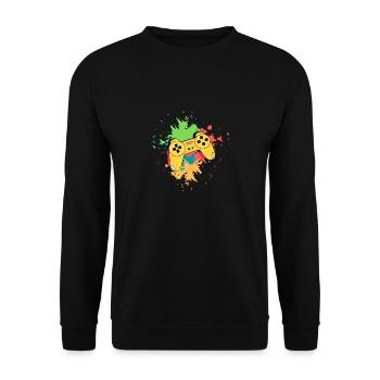 Game Gamer Games Controller Color - Unisex Sweatshirt - black - Front - Alina (178cm) & Michal (187cm)