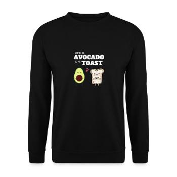 Avocado Toast Love Vegan Gift - Unisex Sweatshirt - black - Front - Alina (178cm) & Michal (187cm)