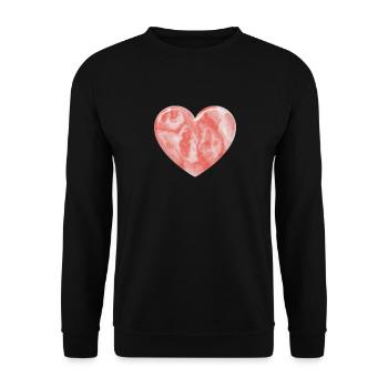 Coeur de marbre rose - Sweat-shirt Unisexe - noir - Devant - Alina (178cm) & Michal (187cm)