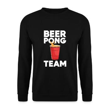 Beerpong Beer Pong Beer Pong Team - Unisex Sweatshirt - black - Front - Alina (178cm) & Michal (187cm)