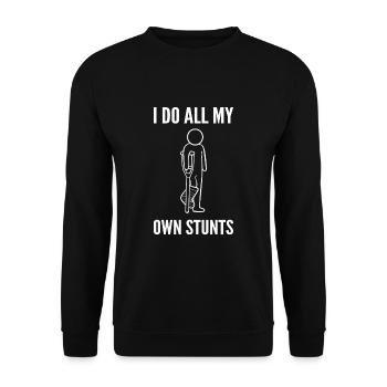 Gebrochenes Bein - Unisex Pullover - Schwarz - Vorne - Alina (178cm) & Michal (187cm)