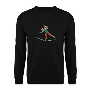 Female slackliner - slackline lover - Unisex Sweatshirt - black - Front - Alina (178cm) & Michal (187cm)