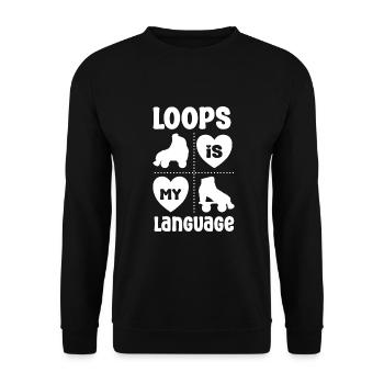 Roller Skate Loops est mon cadeau de langue - Sweat-shirt Unisexe - noir - Devant - Alina (178cm) & Michal (187cm)