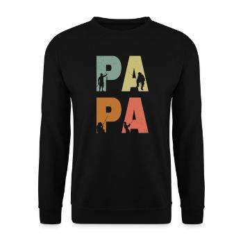 Father's Day Dad Angler Gift Idea - Unisex Sweatshirt - black - Front - Alina (178cm) & Michal (187cm)