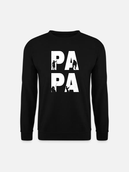 Papa Angler Fischer Geschenk Vatertag - Unisex Pullover - Schwarz