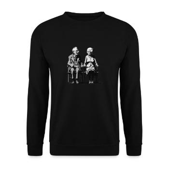 Chez Mamie - Sweat-shirt Unisexe - noir - Devant - Alina (178cm) & Michal (187cm)