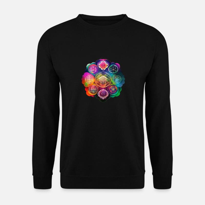 Blume des Lebens - Unisex Pullover - Schwarz