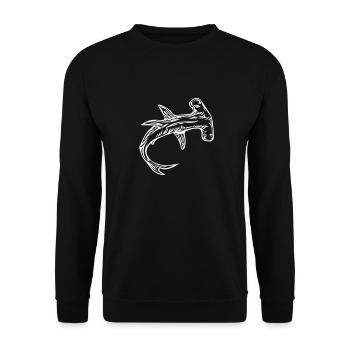 Vintage Retro Hammerhai Vector - Sweat-shirt Unisexe - noir - Devant - Alina (178cm) & Michal (187cm)