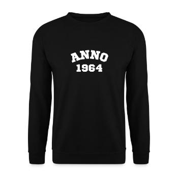 Anno 1964 Geburtstag Geburtsjahr - Unisex Pullover - Schwarz - Vorne - Alina (178cm) & Michal (187cm)