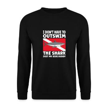 Plongée sous-marine amusante – Citation de Outswim the Shark - Sweat-shirt Unisexe - noir - Devant - Alina (178cm) & Michal (187cm)