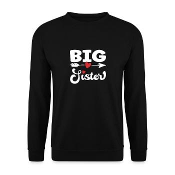 Big Sister - große Schwester - Unisex Sweatshirt - black - Front - Alina (178cm) & Michal (187cm)
