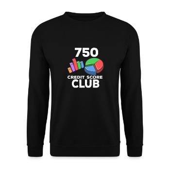 750 Credit Score Club - Unisex Pullover - Schwarz - Vorne - Alina (178cm) & Michal (187cm)