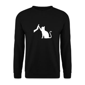 Silhouette Cat Graphic Funny High Five Cat Owner - Unisex Sweatshirt - black - Front - Alina (178cm) & Michal (187cm)