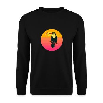 Sunset Bird Lover Vaporwave Toucan - Unisex Sweatshirt - black - Front - Alina (178cm) & Michal (187cm)