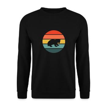 Vintage Raubtier Retro Baby Bär - Unisex Pullover - Schwarz - Vorne - Alina (178cm) & Michal (187cm)