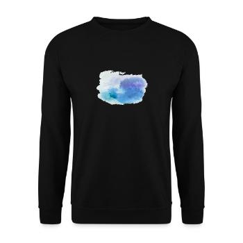 watercolour blue - Sweat-shirt Unisexe - noir - Devant - Alina (178cm) & Michal (187cm)