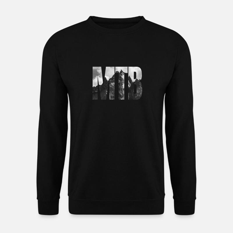 MTB mit Fotohintergrund mit Berg und Gletscher - Unisex Pullover - Schwarz