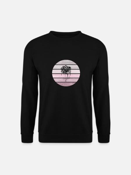 Rose, Blume, Vintage, Retro, Wald, Geschenk - Unisex Pullover - Schwarz