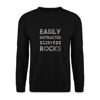 Geology Easily Distracted By Rocks Collector - Unisex Sweatshirt - black - Front - Alina (178cm) & Michal (187cm)