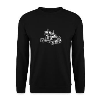 Truck / Truck 02_weiß - Unisex Sweatshirt - black - Front - Alina (178cm) & Michal (187cm)