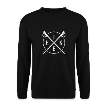 Bergwandern Wanderstock "hike" servus alpin - Unisex Pullover - Schwarz - Vorne - Alina (178cm) & Michal (187cm)