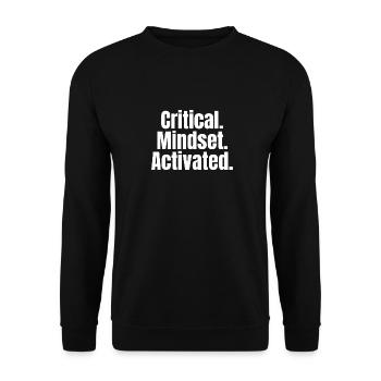 Critical Mindset Activated – Mindset Shirt - Unisex Sweatshirt - black - Front - Alina (178cm) & Michal (187cm)